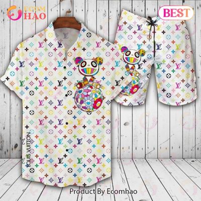 Louis Vuitton Logo Pattern Murakami LV Hawaiian Shirt And Shorts