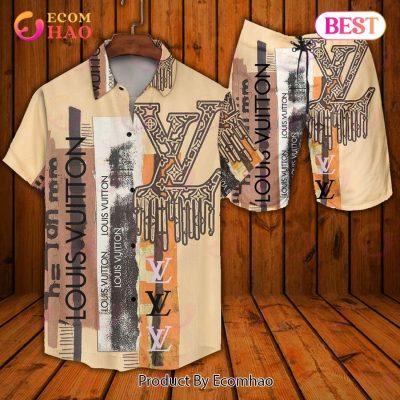 Louis VuittonBeige Color LV Hawaiian Shirt And Shorts And Shorts
