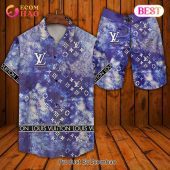 Louis Vuitton Logo Pattern Violet Color LV Hawaiian Shirt And Shorts