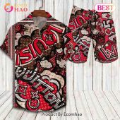 Louis Vuitton Flower Pattern Red LV Hawaiian Shirt And Shorts