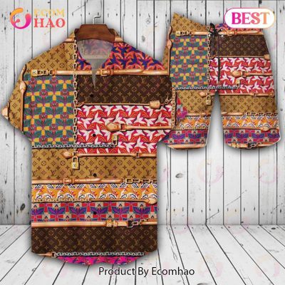 Louis Vuitton Logo Pattern Full Printing LV Hawaiian Shirt And Shorts