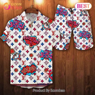Louis Vuitton Logo Pattern 1854 LV Hawaiian Shirt And Shorts