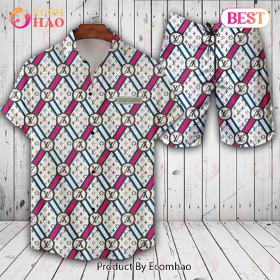 Louis Vuitton Logo Pattern Stripe LV Hawaiian Shirt And Shorts