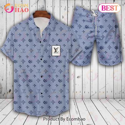 Louis Vuitton Logo Pattern Violet LV Hawaiian Shirt And Shorts