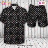 Louis Vuitton Full Printing Logo Pattern LV Hawaiian Shirt And Shorts