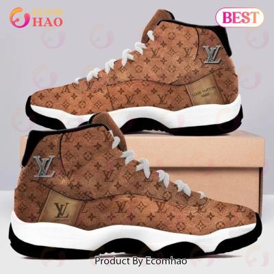 Louis Vuitton Paris Brown Air Jordan 11 Sneakers Shoes Hot 2022 LV Gifts For Men Women