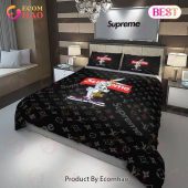 Louis Vuitton Supreme Bugs Bunny Luxury Brand Bedding Set For Bedroom Luxury Bedspread Duvet Cover Set With Pillowcases Home Decoration