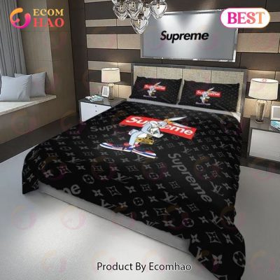 Louis Vuitton Supreme Bugs Bunny Luxury Brand Bedding Set For Bedroom Luxury Bedspread Duvet Cover Set With Pillowcases Home Decoration
