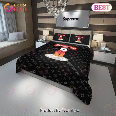 Louis Vuitton Supreme Luxury Mickey French Fashion Bedding Sets Duvet Cover Bedroom Sets Bedset Best Luxury Bed Sets
