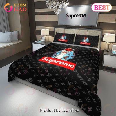 Louis Vuitton Supreme Stormtrooper Luxury Brand Bedding Set For Bedroom Luxury Bedspread Duvet Cover Set With Pillowcases Home Decoration