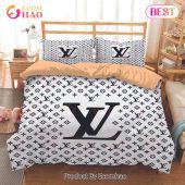 Louis Vuitton White Luxury Fashion Brand Bedding Sets