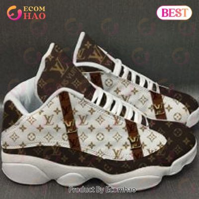 Louis Vuitton Air Jordan 13 Black Brown LV Shoes, Sneakers