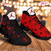Louis Vuitton Air Jordan 13 Black Mix Red LV Shoes, Sneakers