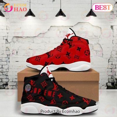 Louis Vuitton Air Jordan 13 Red Mix Black LV Shoes, Sneakers
