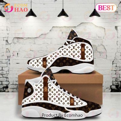 Louis Vuitton Air Jordan 13 White Brown LV Shoes, Sneakers
