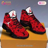 Louis Vuitton Air Jordan 13 Black Mix Red LV Shoes, Sneakers