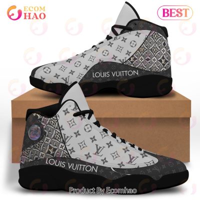 Louis Vuitton Air Jordan 13 Black Grey LV Shoes, Sneakers