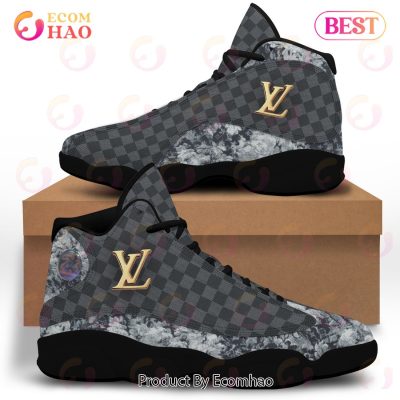 Louis Vuitton Air Jordan 13 Grey Black LV Shoes, Sneakers
