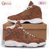 Louis Vuitton Air Jordan 13 White Mix Brown LV Shoes, Sneakers