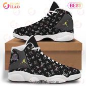 Louis Vuitton Air Jordan 13 Black And White LV Shoes, Sneakers
