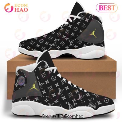 Louis Vuitton Air Jordan 13 Black And White LV Shoes, Sneakers