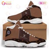 Louis Vuitton Air Jordan 13 Brown White Black LV Shoes, Sneakers