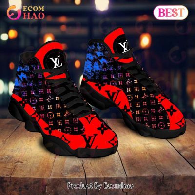 Louis Vuitton Air Jordan 13 Red And Black LV Shoes, Sneakers