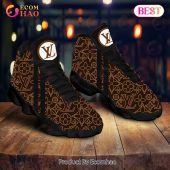 Louis Vuitton Air Jordan 13 Brown And Black LV Shoes, Sneakers