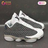Louis Vuitton Air Jordan 13 Grey White LV Shoes, Sneakers