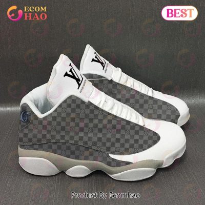 Louis Vuitton Air Jordan 13 Grey White LV Shoes, Sneakers