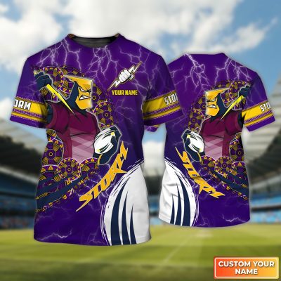 Melbourne Storm Personalized Name 3D Tshirt Gift For Nrl Fan Tad 02