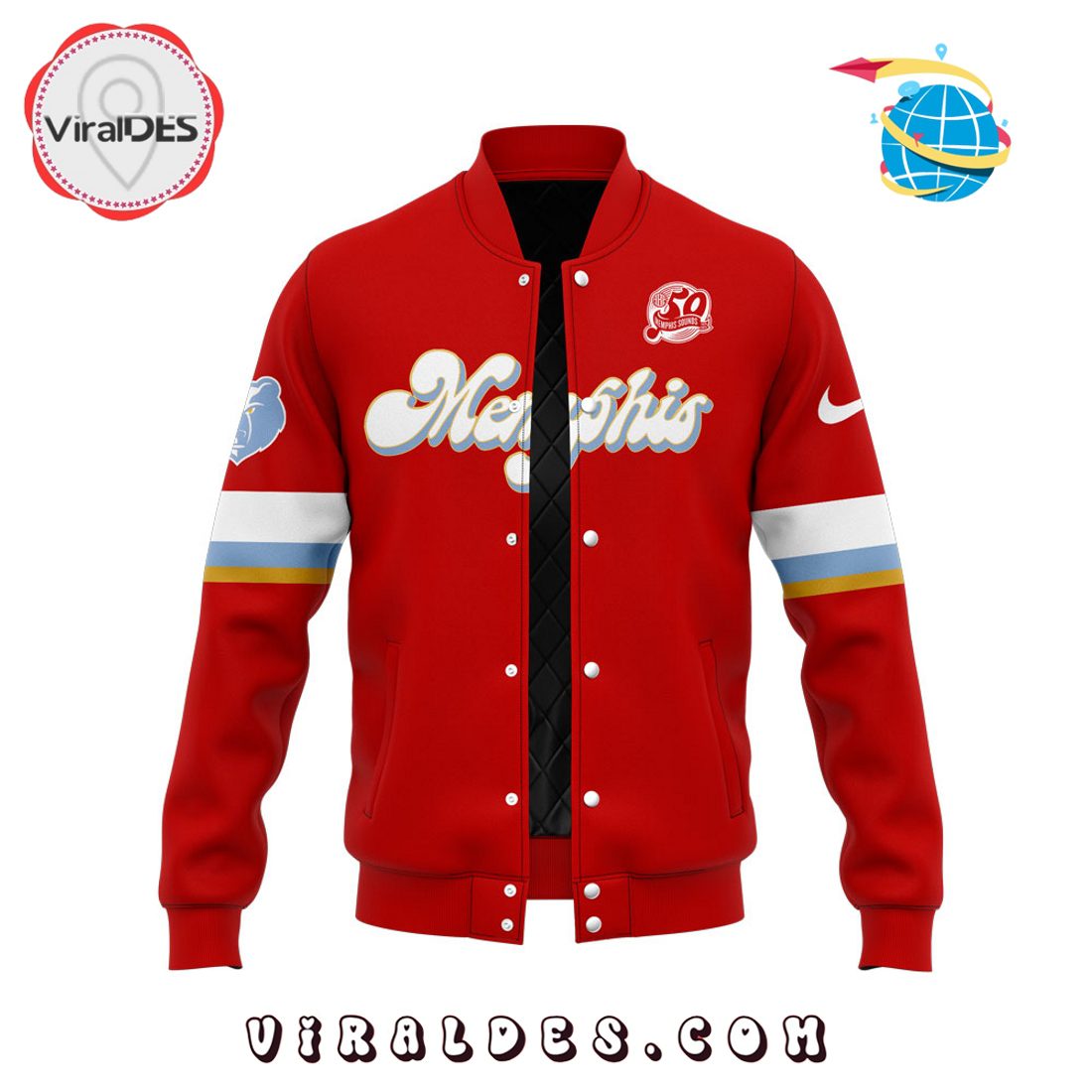 Memphis Grizzlies City Red Edition Baseball Jacket Memphis Grizzlies City Red Edition Baseball Jacket