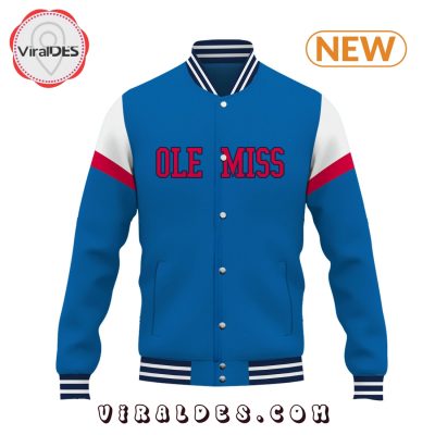 Men's Ole Miss Football Navy Baseball Jacket