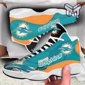 Miami Dolphins Air Jordan 13fans Sport Shoes Nfl Big Logo White Black J13 Shoes.jpg - demo10