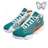 Miami Dolphins Air Jordan 13fans Sport Shoes Nfl Big Logo White Black J13 Shoes Type01.jpg - demo10