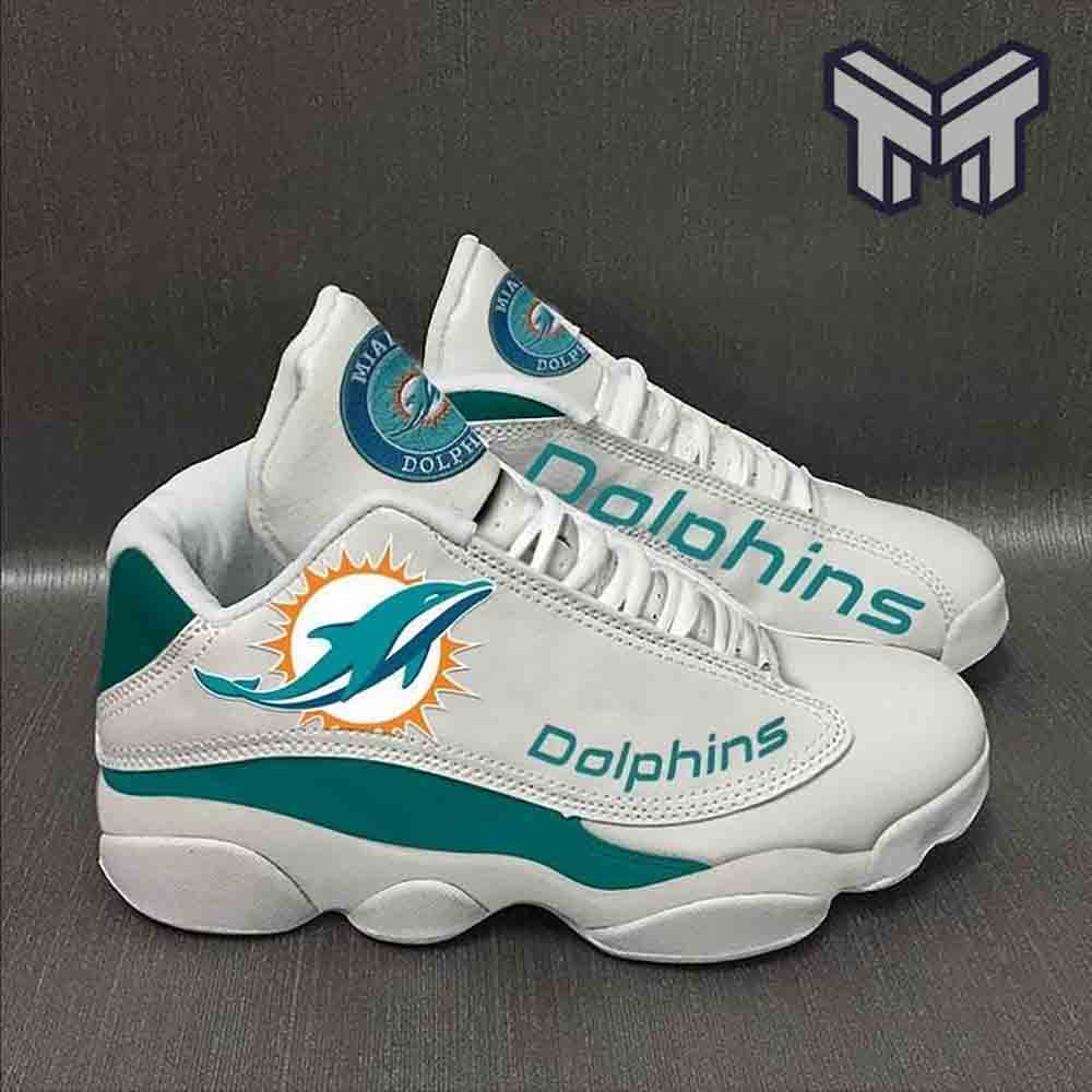 Miami Dolphins Air Jordan 13,Nfl Big Logo Fans Sport White Black J13 Shoes Type01 Miami Dolphins Air Jordan 13,Nfl Big Logo Fans Sport White Black J13 Shoes Type01