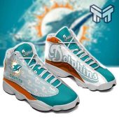 Miami Dolphins Air Jordan 13nfl Football Custom Logo Sneaker White Black J13 Shoes.jpg - demo10