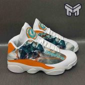 Miami Dolphins Air Jordan 13nfl Skull Fans Sport White Black J13 Shoes.jpg - demo10