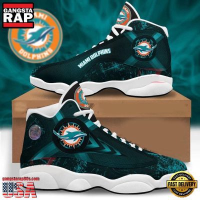 NFL Miami Dolphins New Design Air Jordan 13 Running Sneakers Shoes For Fans