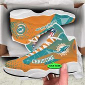 Miami Dolphins NFL Custom Name Retro Jordan 13 Shoes