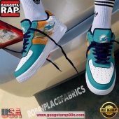 Miami Dolphins Team AF 1 Running Sneakers Shoes