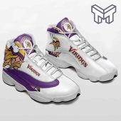 Minnesota Vikings Air Jordan 13football Nfl Football Team Big Logo Sneaker Gift For Fans White Black J13 Shoes.jpg - demo10