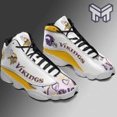 Minnesota Vikings Air Jordan 13nfl Big Logo Fans Sport White Black J13 Shoes 1.jpg - demo10