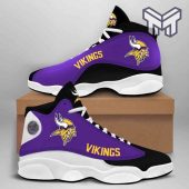 Minnesota Vikings Air Jordan 13nfl Big Logo Fans Sport White Black J13 Shoes Type01.jpg - demo10