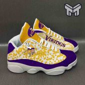 Minnesota Vikings Air Jordan 13nfl Football Teams Big Logo Sneakers White Black J13 Shoes.jpg - demo10