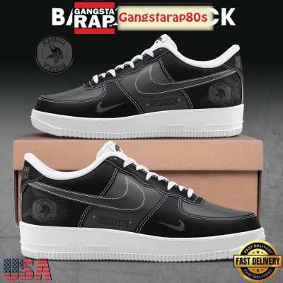 Minnesota Vikings Back In Black Custom Name Air Force 1 Sneakers Shoes