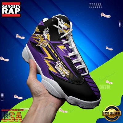 NFL Minnesota Vikings New Design Air Jordan 13 Running Sneakers Shoes For Fans