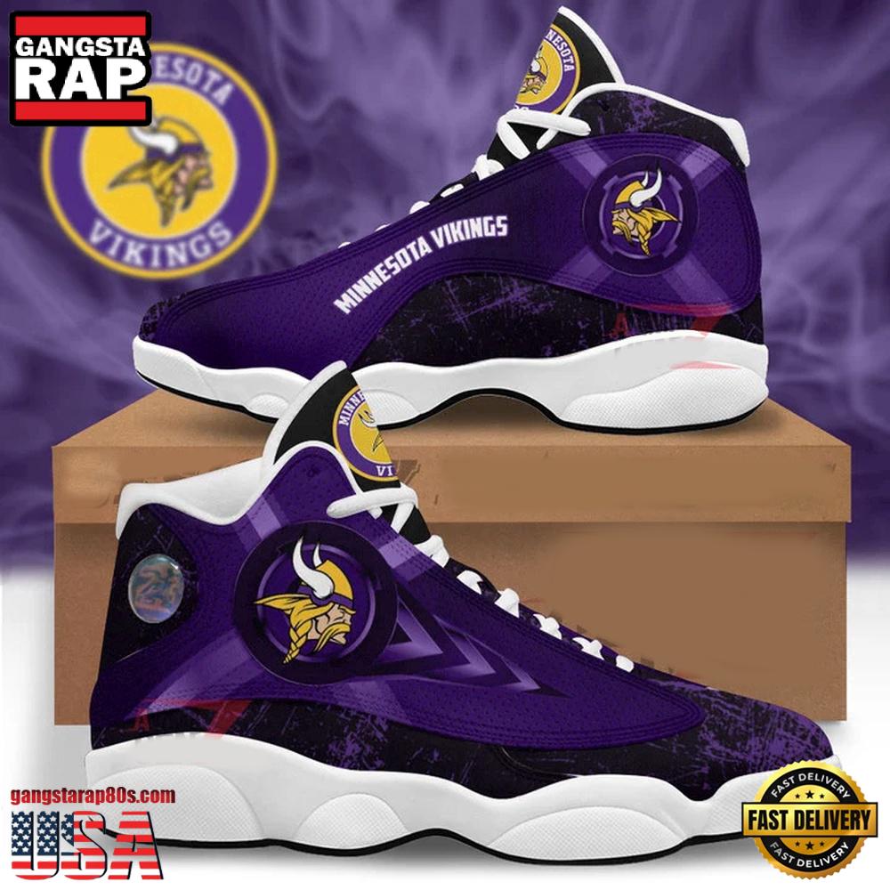 NFL Minnesota Vikings New Design Air Jordan 13 Running Sneakers Shoes For Fans NFL Minnesota Vikings New Design Air Jordan 13 Running Sneakers Shoes For Fans