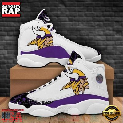 NFL Minnesota Vikings Big Logo Bling Bling Football Team Air Jordan 13 Shoes