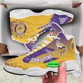 Minnesota Vikings NFL Custom Name Retro Jordan 13 Shoes
